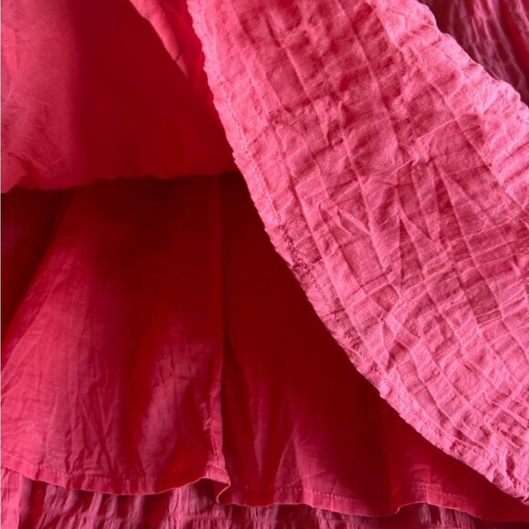 A New Day Women's Pink Coral Ruffle Short Sleeve MIDI Dress Size Medium - Picture 11 of 13